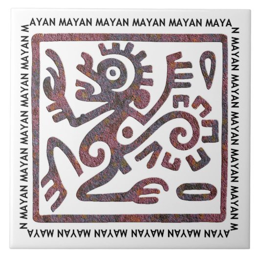 Mayan Monkey Symbol Fliese (Vorderseite)