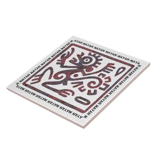 Mayan Monkey Symbol Fliese (Seite)