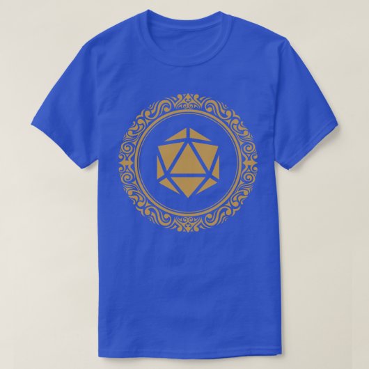Mayan Monogram D20 Dice Gold Tabletop RPG Gaming T-Shirt (Design vorne)