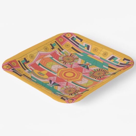 Mayan Mosaic Marvel 02 Pappteller (Gewinkelt)