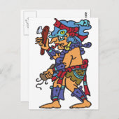 Mayan Rain God Colored Postkarte (Vorne/Hinten)