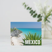 Mayan ruins am Strand von Tulum Postkarte (Stehend Vorderseite)