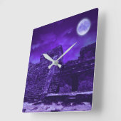 Mayan Ruins | Tulum Mexiko Quadratische Wanduhr (Winkel)