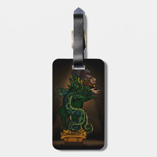 Mayan Serpent God Gepäckanhänger (Rückseite vertikal)