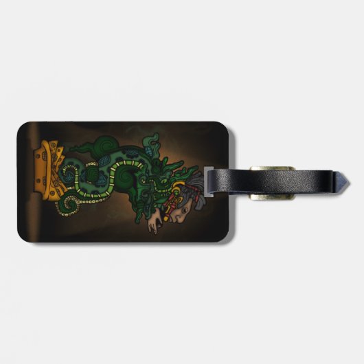 Mayan Serpent God Gepäckanhänger (Rückseite horizontal)