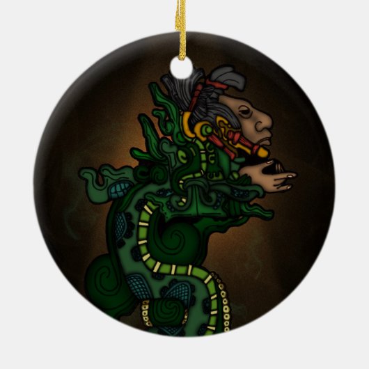 Mayan Serpent God Keramikornament (Hinten)