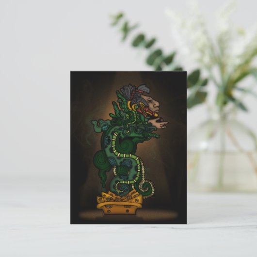Mayan Serpent God Postkarte (Stehend Vorderseite)
