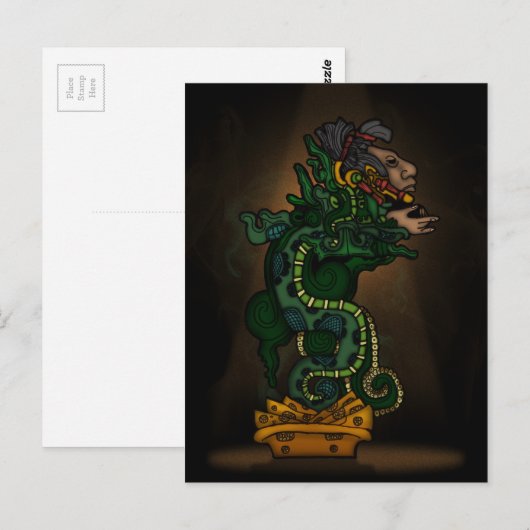 Mayan Serpent God Postkarte (Vorne/Hinten)