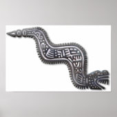 Mayan Serpent - Schwarz und Silber Poster (Vorne)