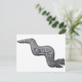 Mayan Serpent - Schwarz und Silber Postkarte (Stehend Vorderseite)