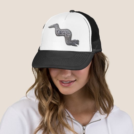 Mayan Serpent - Schwarz und Silber Truckerkappe (Beispiel)