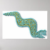 Mayan Serpent-türkis und Gold Poster (Vorne)