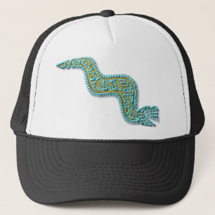 Mayan Serpent-türkis und Gold Truckerkappe