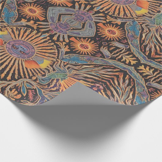 Mayan Solar Divinity Geschenkpapier (Ecke)
