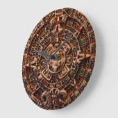 Mayan Sun Calendar Aztec Mexican History Clock Große Wanduhr (Winkel)