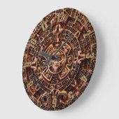 Mayan Sun Calendar Aztec Mexican History Clock Große Wanduhr (Winkel)