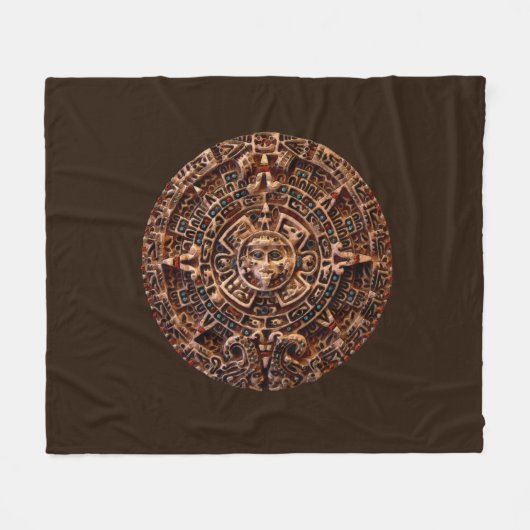 Mayan Sun Calendar Fleecedecke (Vorderseite (Horizontal))