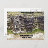 Mayan Sun God - Altun Ha, Belize Postkarte (Vorne/Hinten)