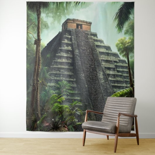 Mayan-Tempel-Tapete Wandteppich (Beispiel)