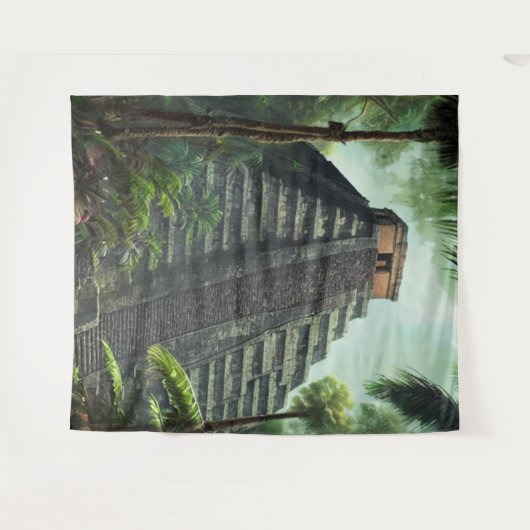 Mayan Temple Tapestry Wandteppich (Vorderseite (Horizontal))