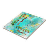 Mayan Turquoise & Golden Misty Sky Fliese (Seite)