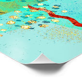 Mayan Turquoise & Golden Misty Sky Poster (Ecke)