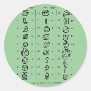 Mayanisches Alphabet Runder Aufkleber