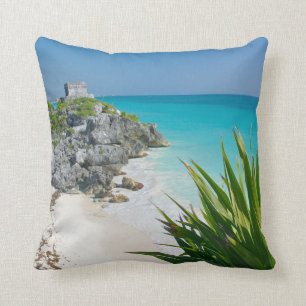 Mayaruinen am Strand in Tulum Kissen