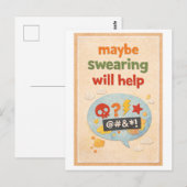 "Maybe Swearing Will Help" Postkarte (Vorne/Hinten)