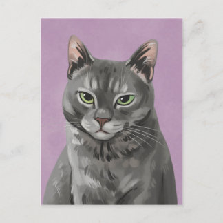 Maybelle The Grey Tabby Cat Postcard Postkarte