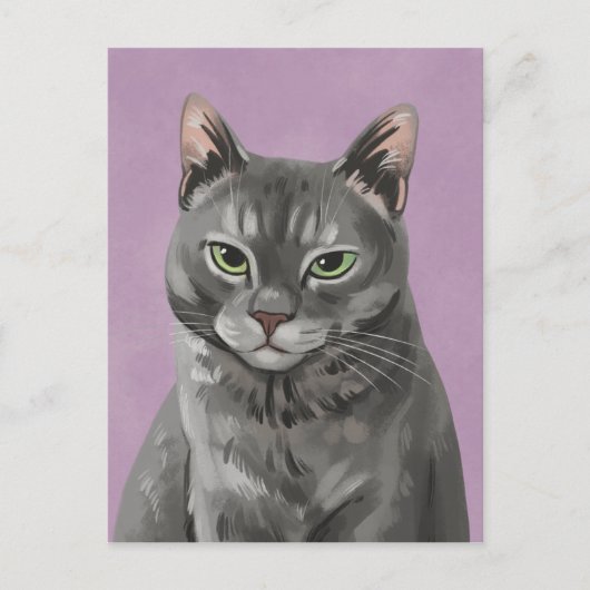 Maybelle The Grey Tabby Cat Postcard Postkarte (Vorderseite)
