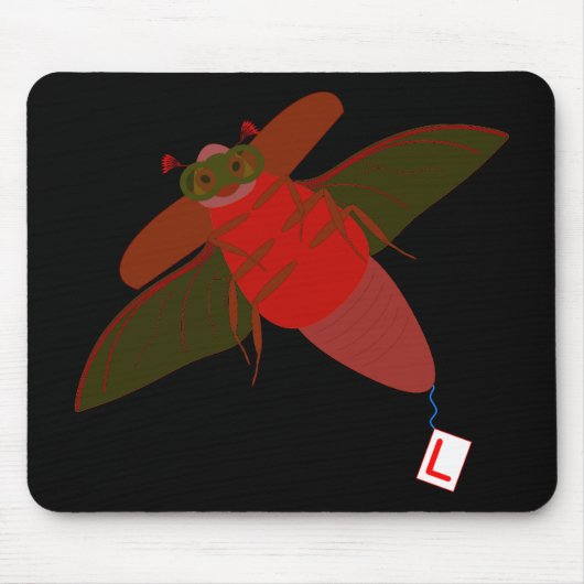 Maybug Flight School! Funny Illustration Mousepad (Vorne)