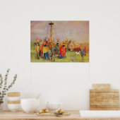 Mayday-Dancing rund um die Maypole. Poster (Küche)