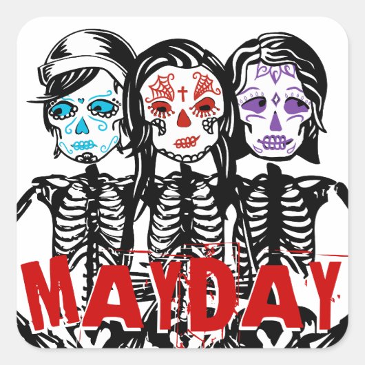 Mayday: Farbe berührt Quadratischer Aufkleber (Vorderseite)