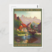 Mayenne France Vintage Reise Postkarte (Vorne/Hinten)