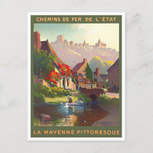 Mayenne Frankreich Vintage-Reise Postkarte