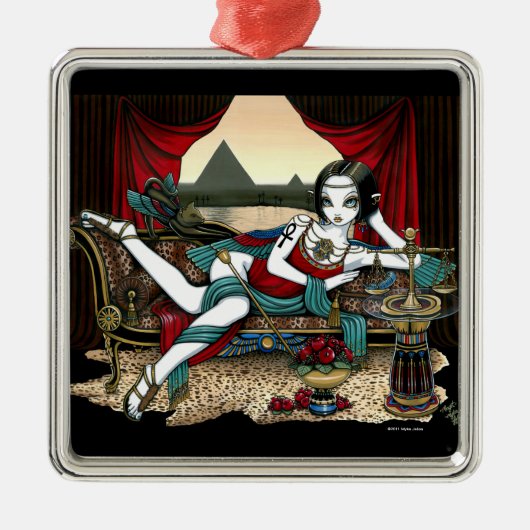 "Mayet" ägyptische Göttin-Engels-Verzierung Silbernes Ornament (Vorne)