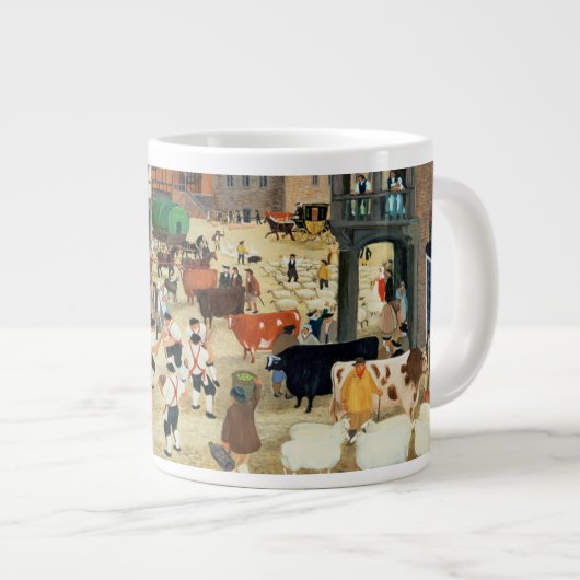 Mayfair Viehmarkt des 18. Jahrhunderts Jumbo-Tasse (Vorderseite Rechts)
