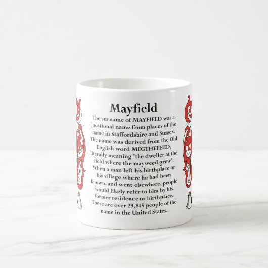 Mayfield, Geschichte, Bedeutung und die Kaffeetasse (Mittel)