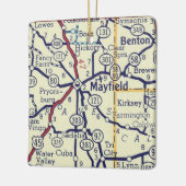 Mayfield KY Vintag Map Keramikornament (Links)