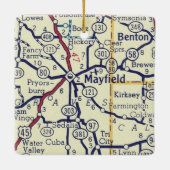 Mayfield KY Vintag Map Keramikornament (Rückseite)