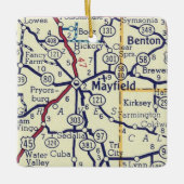 Mayfield KY Vintag Map Keramikornament (Vorderseite)