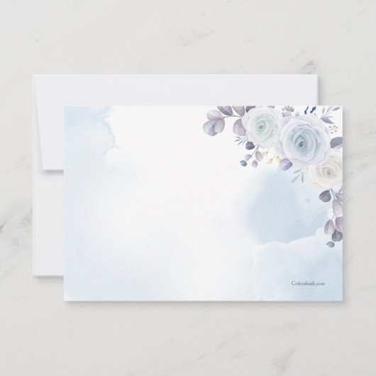 Mayflower Blue RSVP Cards (Rückseite)