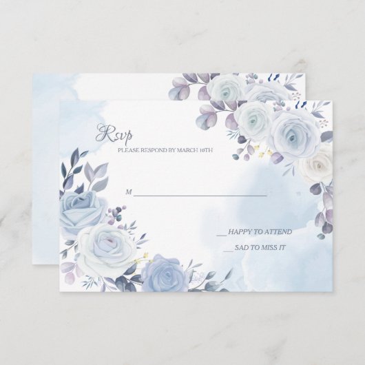 Mayflower Blue RSVP Cards (Vorne/Hinten)