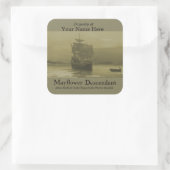 Mayflower-Buchzeichen Quadratischer Aufkleber (Tasche)