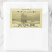 Mayflower-Buchzeichen Rechteckiger Aufkleber (Tasche)