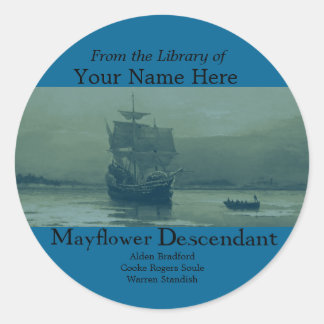 Mayflower-Buchzeichen Runder Aufkleber