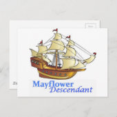 Mayflower Descendant Segelschiff Postkarte (Vorne/Hinten)