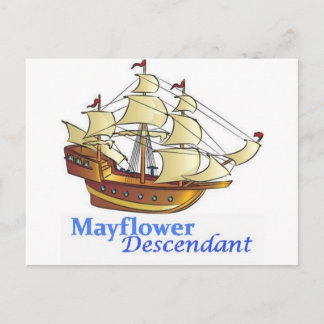 Mayflower Descendant Segelschiff Postkarte