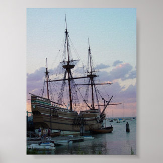 Mayflower II bei Sonnenuntergang Poster